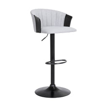 Load image into Gallery viewer, Fabric With Metal Swivel Adjustable Height Bar Chair - Light Gray And Black