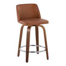 Load image into Gallery viewer, Toriano - Mid Century Modern Fixed Height Counter Stool With Swivel With Round Footrest (Set of 2)