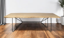 Load image into Gallery viewer, 80" Solid Wood And Metal Dining Table - Natural