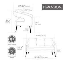 Load image into Gallery viewer, Open Back Loveseat Settee With 3 Pillows