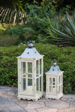 Load image into Gallery viewer, Wooden Candle Lantern Decorative, Hurricane Lantern Holder Decor For Indoor Outdoor, Home Garden - Ivory