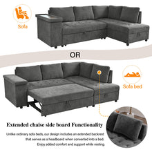 Load image into Gallery viewer, L Shaped Couch With Pull Out Bed And Storage Sectional Sleeper Sofa With Hidden Storage, Wide Armrest With Storage, For Living Room, Apartment, Bedroom, Office