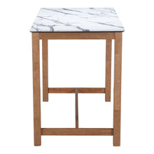 Load image into Gallery viewer, Faux Marble Solid Wood Rectangular Bar Table - White