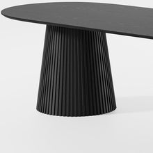 Load image into Gallery viewer, Double Pedestal Base Oval Wood Dining Table - Black