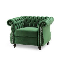 Load image into Gallery viewer, Nexuson - Upholstered Chesterfield Chair With Deep Tufted And Nailhead Trim