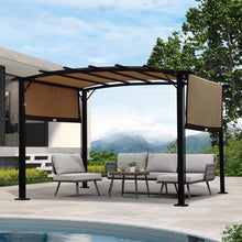 Load image into Gallery viewer, Outdoor Patio Pergola Gazebo - Steel Frame Sun Shelter With Retractable Canopy