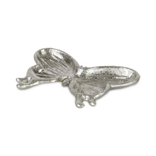 Load image into Gallery viewer, 6" Cast Iron Butterfly Handmade Trinket Tray - Silver