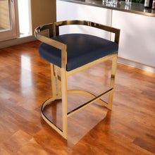 Load image into Gallery viewer, Iron Low Back Counter Height Bar Chair - Black / Gold