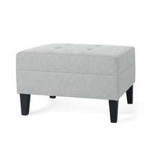 Load image into Gallery viewer, Classic Ottoman With Birch Wood Legs And Fabric Upholstery