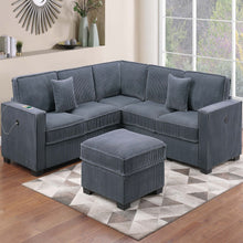 Load image into Gallery viewer, Modern Sectional Set With Cocktail Ottoman