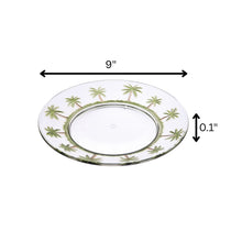 Load image into Gallery viewer, Palm Tree Design 9" Acrylic Dinner Plates (Set of 4) Crystal Clear Reusable Unbreakable Kitchen Plates Bpa Free Dishwasher Safe - Clear