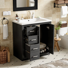 Load image into Gallery viewer, Ceramic Sink Combo, Freestanding Vanity Set With 3 Drawers & Soft Closing Doors