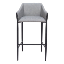 Load image into Gallery viewer, 30" Fabric And Steel Bar Height Bar Chair - Slate Gray And Black