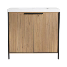 Load image into Gallery viewer, Modern Freestanding Bathroom Vanity With Resin Sink & Soft Close Cabinet Doors