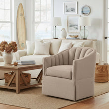 Load image into Gallery viewer, Solitude - Skirted Swivel Accent Chair With Hemp Like