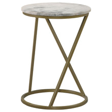 Load image into Gallery viewer, Balboa - Round Accent Side Table With Sculptural Base - White