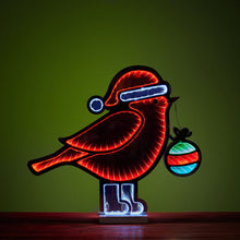 Load image into Gallery viewer, Bird Christmas Tabletop Sign With LED - Red / White / Green