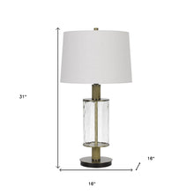 Load image into Gallery viewer, 31" Metal Table Lamp With Empire Shade - Clear White