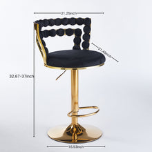 Load image into Gallery viewer, Modern Bar Chair With Iron Tube Legs, Soft Cushions And Comfortable Backrest (Set of 2)