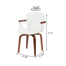 Load image into Gallery viewer, Mid Century Modern Bentwood Swivel Dining Chairs (Set of 2) - White / Walnut