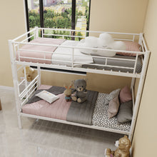Load image into Gallery viewer, Metal Bunk Bed For Kids, Convertible Bedframe With Ladders & Guardrail