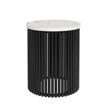 Load image into Gallery viewer, Marble Round End Table - White / Black