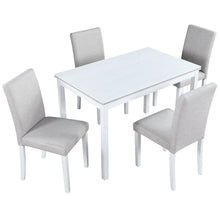 Load image into Gallery viewer, Dining Table Set With Crystal Decoration And Upholstered Chairs