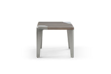 Load image into Gallery viewer, Wood Stainless Steel Square End Table - Ash Gray / Silver