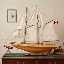 Load image into Gallery viewer, Hand Painted Bluenose II Model Boat - Brown / Blue