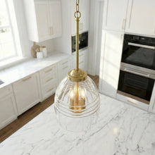 Load image into Gallery viewer, Ember - 3 Candle Lights Chain Pendant - Clear / Gold
