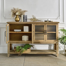 Load image into Gallery viewer, Rectangle Accent Sideboard Cabinet With Storage Shelf, Cabinet For Kitchen - Natural Wood