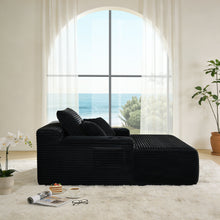 Load image into Gallery viewer, Convertible Chaise Lounge Chair With Wide Armrest & Throw Pillows - Black