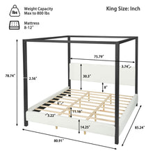 Load image into Gallery viewer, Modern Canopy Bed With Upholstery