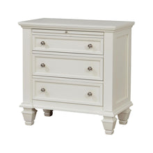 Load image into Gallery viewer, Cottage 3 Drawer Nightstand With Pull Out Tray - Cream White