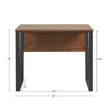 Load image into Gallery viewer, Computer Desk With Metal Legs - Dark Coffee
