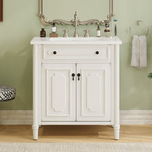 Load image into Gallery viewer, Vintage Bathroom Vanity With Sink, Rustic Cabinet With Soft Close Doors