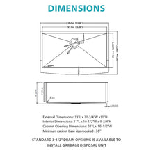 Load image into Gallery viewer, Farmhouse Kitchen Sink, Apron Front