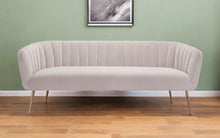 Load image into Gallery viewer, Polyester Sofa With Gold Legs - Beige