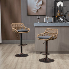 Load image into Gallery viewer, Modern Swivel Bar Stools Adjustable Counter Chairs With Footrest (Set of 2)