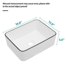 Load image into Gallery viewer, Modern European Style Ceramic Rectangular Vessel Bathroom Sink
