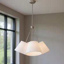 Load image into Gallery viewer, 26'' Four Light Dimmable Chandelier With Shades - Nickel