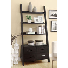 Load image into Gallery viewer, Shasta - 5 Shelf Ladder Bookshelf With Drawers - Cappuccino