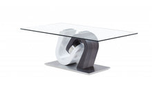 Load image into Gallery viewer, Glass And Steel Coffee Table - Clear And Gray And White
