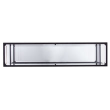 Load image into Gallery viewer, Glass Mirrored Sled Console Table With Shelves - Clear / Black