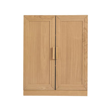 Load image into Gallery viewer, Wood Corner Accent Cabinet With Two Doors - Natural