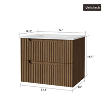 Load image into Gallery viewer, Wall Mounted Bathroom Vanity & Sink