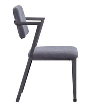 Load image into Gallery viewer, Gunmetal Upholstered Fabric Open Back Dining Side Chairs (Set of 2) - Gray