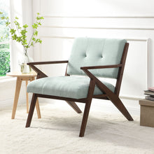 Load image into Gallery viewer, Modern Accent Chair With Plush Cushions, Angled Arm Design - Green
