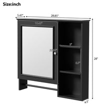 Load image into Gallery viewer, Wall Mounted Bathroom Storage Cabinet, Medicine Cabinets With Large Mirror Door, Adjustable Shelves And Three Open Storage Levels(Not Include Bathroom Vanity)