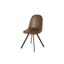 Load image into Gallery viewer, Upholstered Suede Dining Side Chairs (Set of 4) - Brown / Black